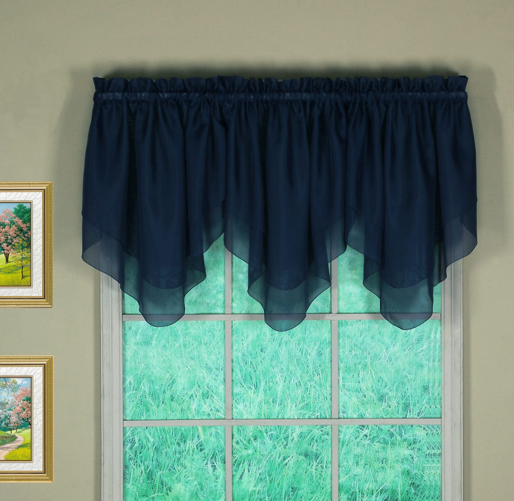 Today'S Curtain Emelia Original Voile Ascot 25', Navy, 40' W X 25' L