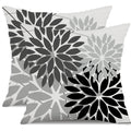 Dfxsz Outdoor Throw Pillow Covers 20X20 Inch Set Of 2 Waterproof Spring Summer Geometric Elegant Black Grey Outdoor Pillow Cover