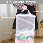 Battoo Large Collapsible Laundry Basket With Lid Foldable Mesh Pop Up Hamper With Handles For Laundry Room, Bathroom, Kids Room,