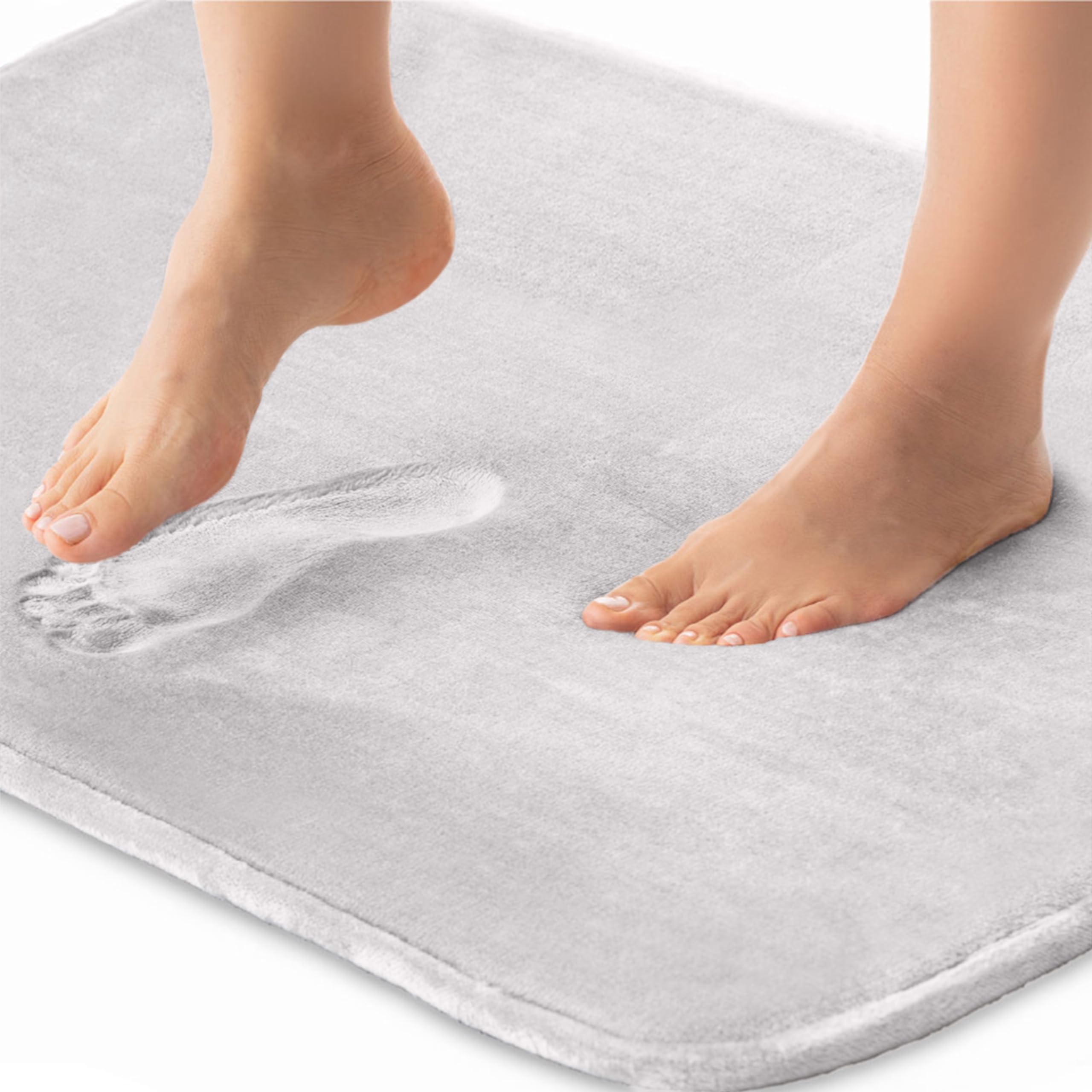 Gorilla Grip Thick Memory Foam Bath Rugs, Soft Absorbent Velvet Bathroom Mats, Durable Dots on Underside, Machine Washable Bathm