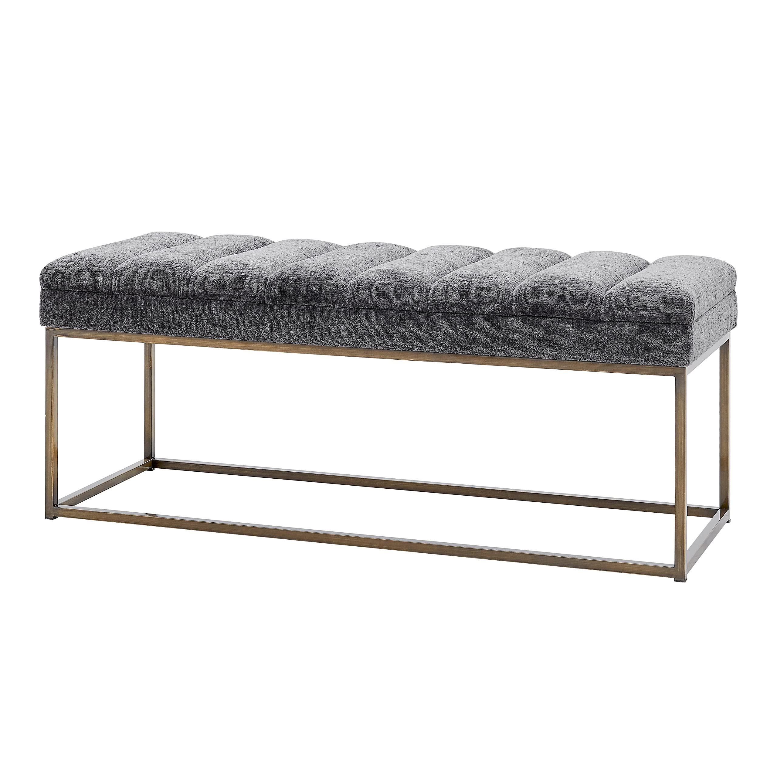 Npd Furniture And More Darius Kd Fabric Bench, Gray