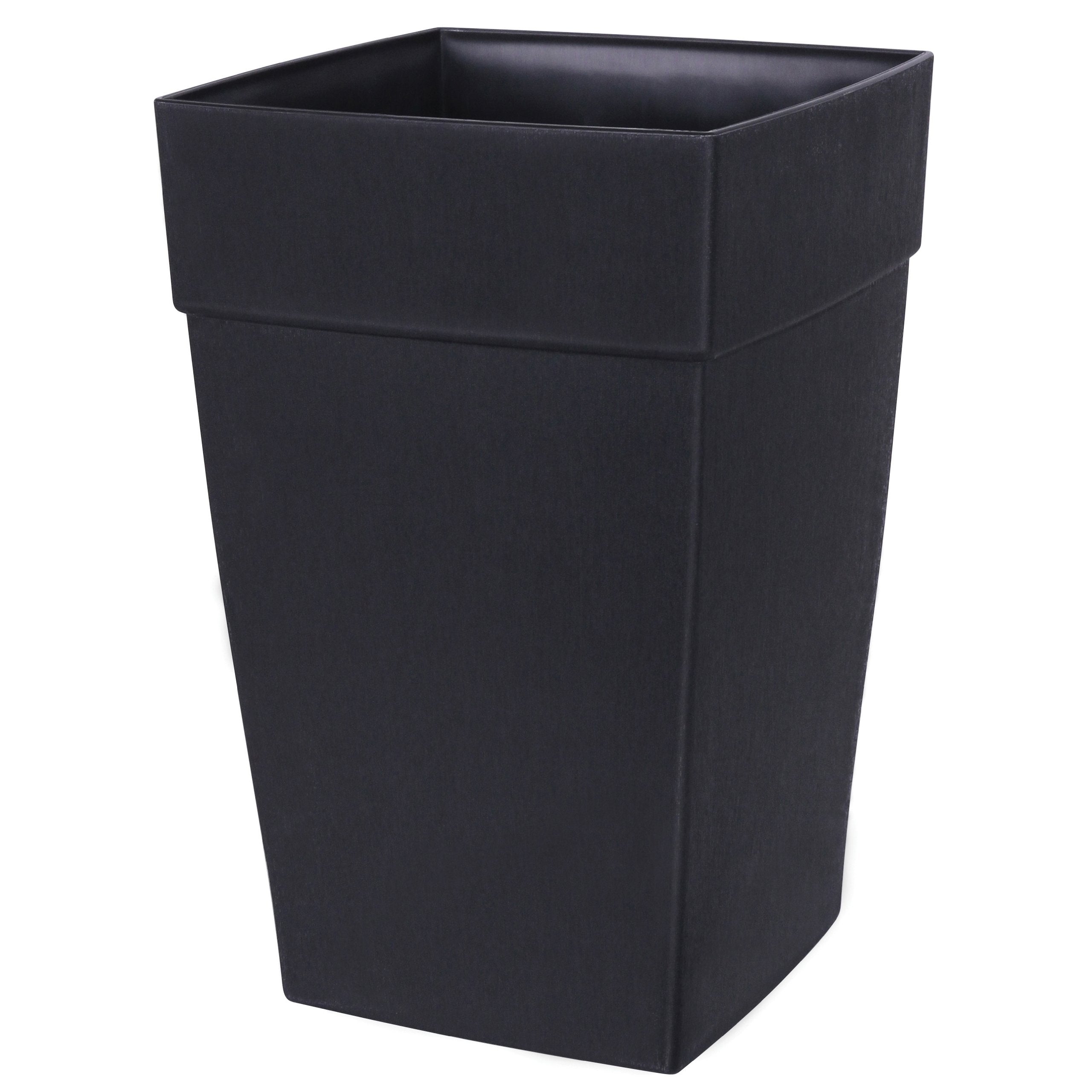 Dcn Plastic 3508-36 Harmony Planter, Black - 12In Tall