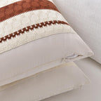 Fancy Homi Set Of 2 Rust Boho Lumbar Decorative Throw Pillow Cover 12X20 Inch For Couch Bed Sofa, Aesthetic Modern Organic Fall