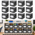 Yookeer 12 Pcs 11 Inch Composition Notebook Fabric Storage Cube Bin with Handle Zebra Print Foldable Classroom Container Cubby B