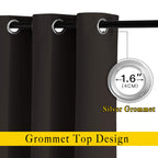 Nicetown Blackout Thick Window Curtains - (W52 X L120, Brown, 2 Panels) Thermal Insulated Grommet Drape Longer Panels For Bedroo