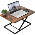 VIVO Ultra-Slim Single Top Height Adjustable Standing Desk Riser, Compact Sit Stand Desktop Converter for Monitor or Laptop, Rus