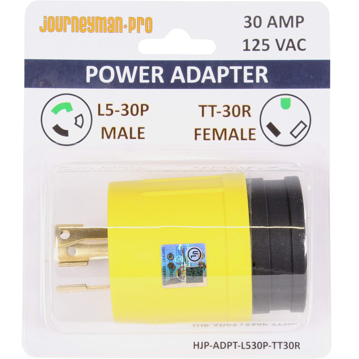 Journeyman-Pro Rv Power Cord Adapter 125/250 Vac 30 Amp Male To Female Tt-30/L5-30/L14-30 - 3 To 4 Prong Generator Electrical Pl