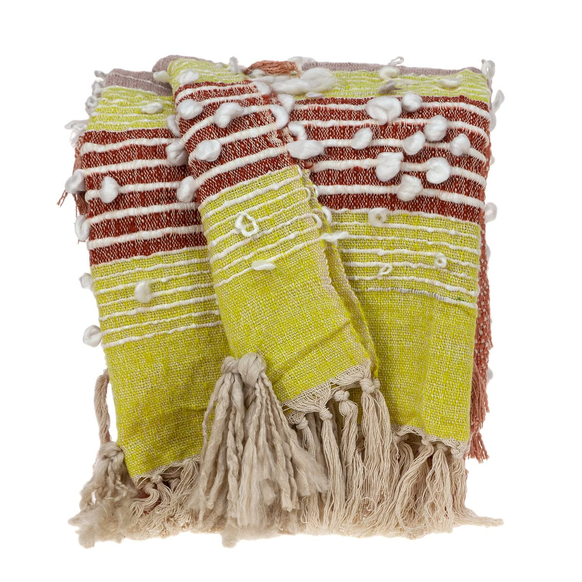 HomeRoots Rust Parkland Collection Vanya Eclectic Multicolor 52' x 67' Woven Handloom Throw