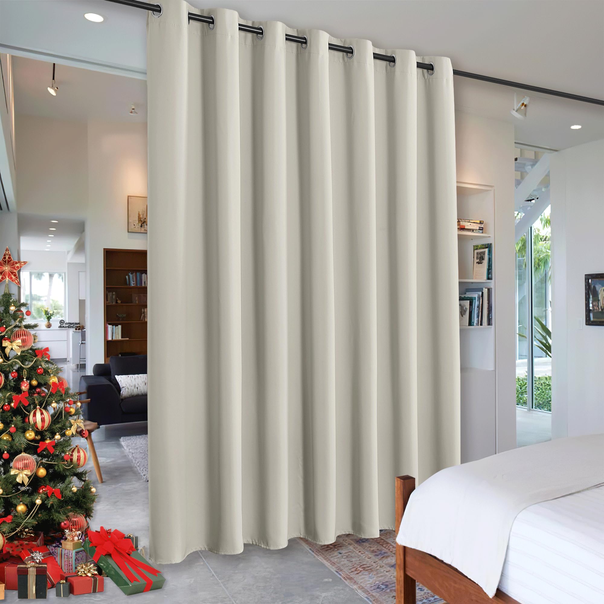 Ryb Home Blackout Room Divider Curtain, Soundproof Privacy Screen Curtains Partitions Shade For Share Space Kids Nursery Bedroom