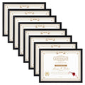WIFTREY 8.5x11 Black Picture Frames Set of 8, Certificate 8.5 by 11 Photo Frames Bulk for Document Diploma Award, Wall Hanging o