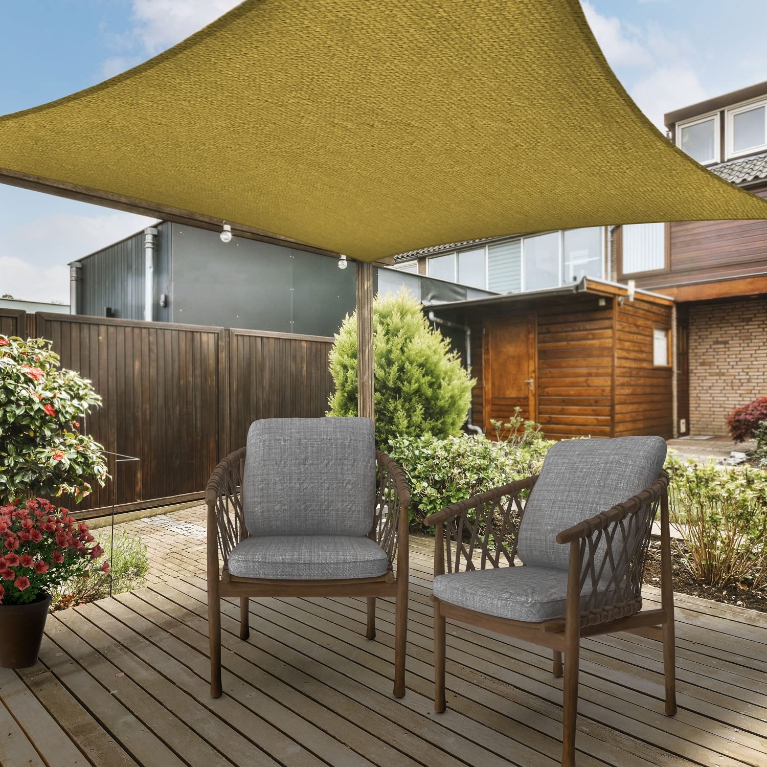 Asteroutdoor Sun Shade Sail Rectangle 10' X 13' Uv Block Canopy For Patio Backyard Lawn Garden Outdoor Activities, Sand