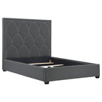Coaster Home Furnishings Bowfield Upholstered Bed with Nailhead Trim Charcoal, Queen