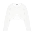 Bolerose Girls Long Sleeve Sparkle Cardigan Childrens Kids Bolero Shrug (White - Holographic Sparkle, 9-10 Yrs)