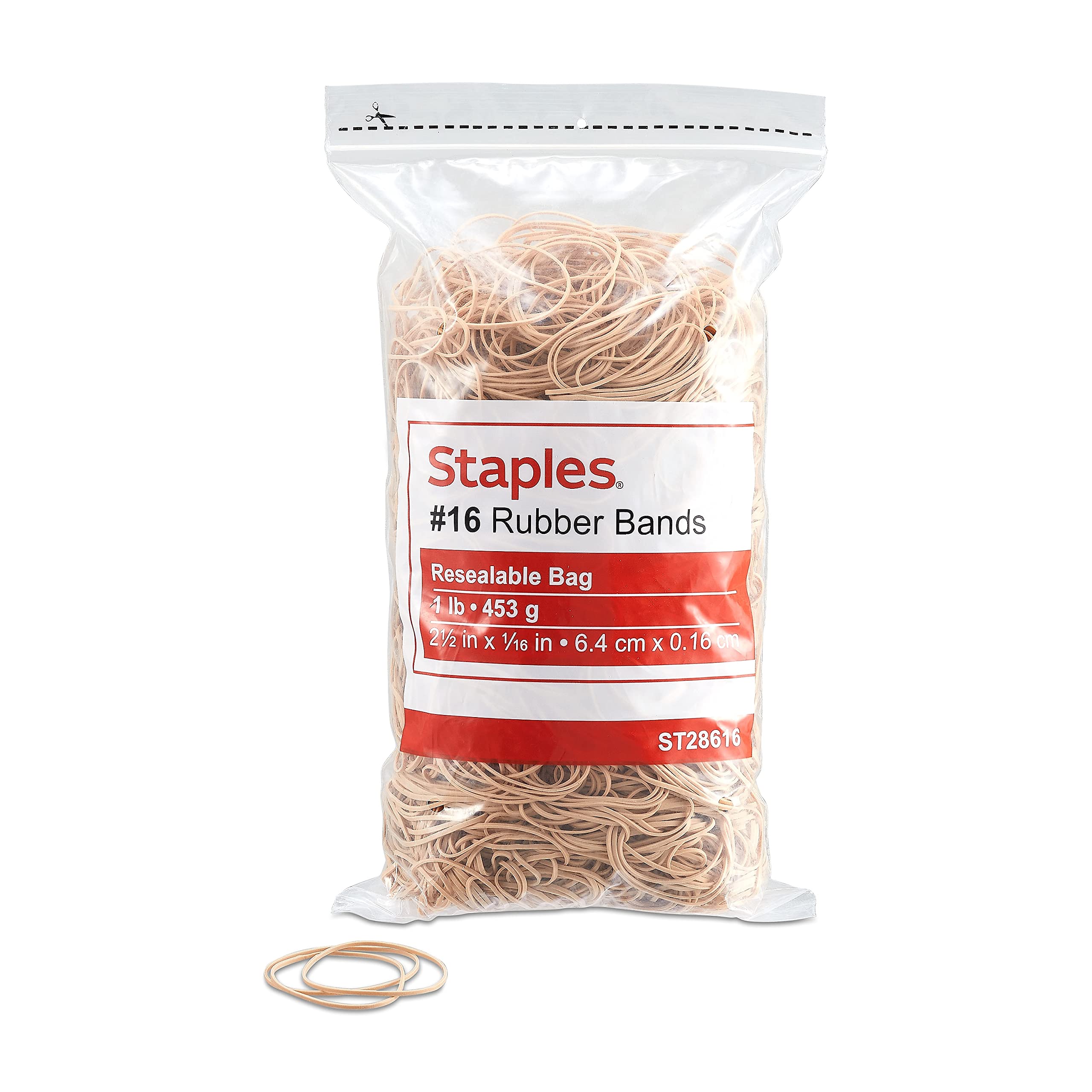 Staples; Economy Rubber Bands, Size #16, 1 Lb. 2 1/2' X 1/16'