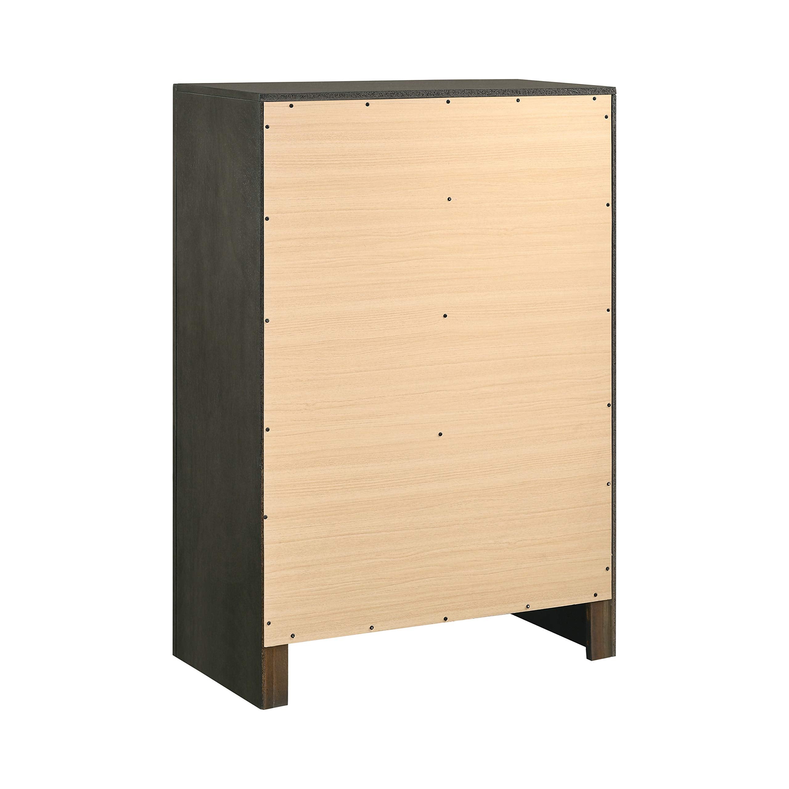 Coaster Home Furnishings Serenity 5-Drawer Transitional Wood Chest in Mod Gray