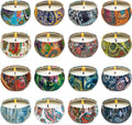YOROXRG Set 16 Pack Scented Candles Gifts Soy Wax Travel Tin Jar Candles for Home 2.5 OZ Scented Candles for Mom for Christmas, 