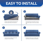 Kekuou Stretch Sofa Cover Slipcover ,Couch Covers For 3 Cushion Couch Sofa Pet Friendly (79'-94') Furniture Protector Sofa Wit