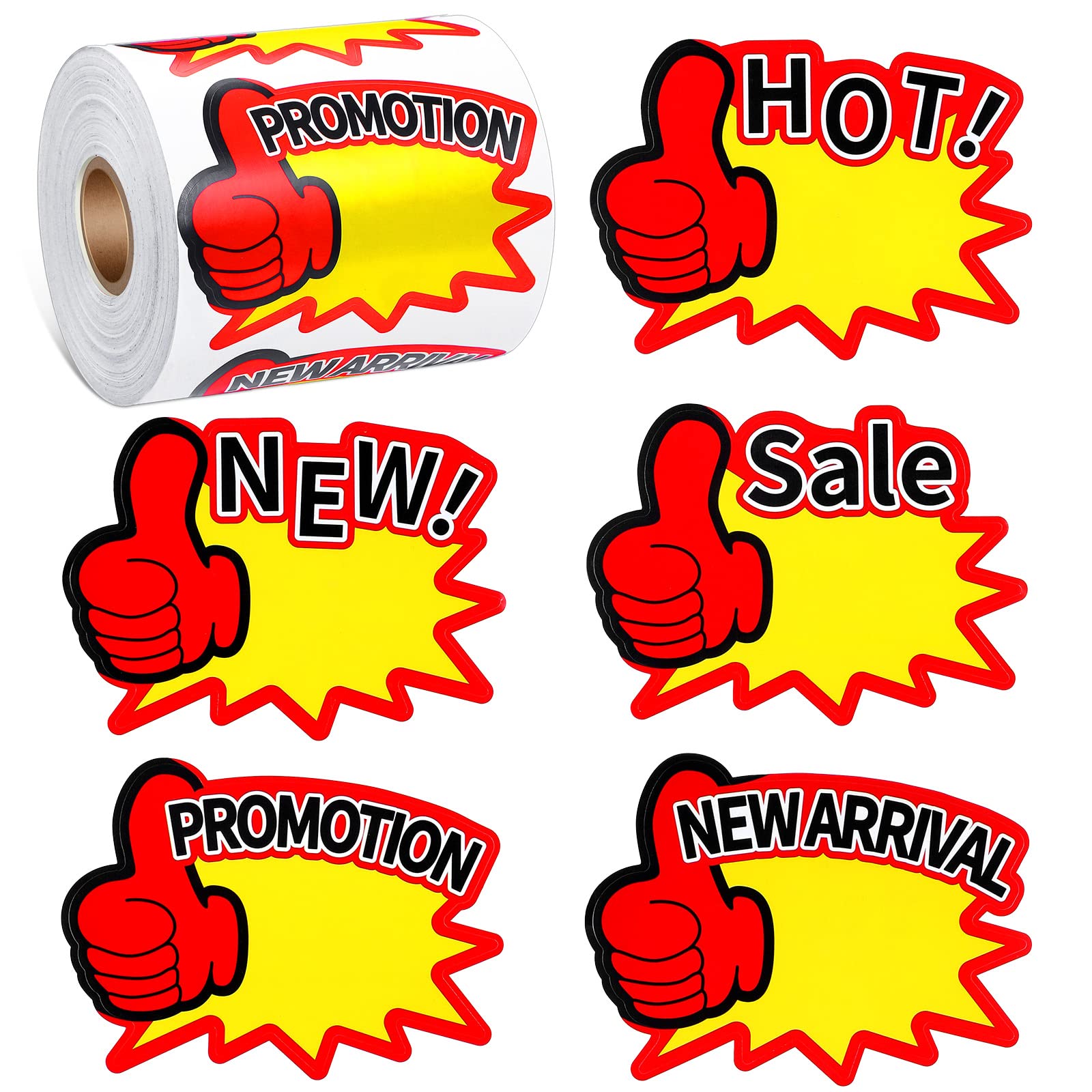 Tinlade 500 Pcs Starburst Signs Price Stickers 2.8 X 3.5 Inch Self Adhesive Price Tags Blank Garage Sale Stickers Writable Retai