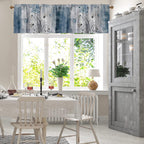 Emvency 2 Pack Valances Window Treatments, Farmhouse Blue Daisy Flowers Butterfly Blackout Drapes Adjustable Curtain Valances Fo