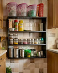 Bharat Art Store Wall Mounted Kitchen Shelf, 3Tier, Black