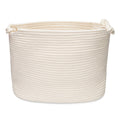 Parker Baby Co. Rope Storage Cube, Rope Basket with Knot Handles  White