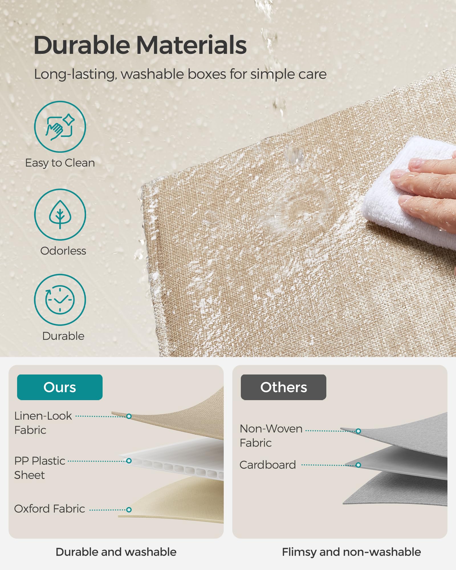 Songmics Storage Baskets, Set Of 4 Extra Large Storage Bins For Organizing, 30L, 15.7 X 11.8 X 9.8 Inches, Fabric Storage Cubes