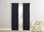 Sun Zero Barrow 2-Pack Energy Saving Grommet Curtain Panel Pair, 54'' X 84, Navy Blue