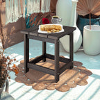Lzrs Adirondack Square Outdoor Side Table, Pool Composite Patio Table,Hdpe End Tables For Backyard,Pool, Indoor Companion, Easy Maintenance & Weather Resistant(Brown Mixture)