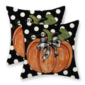 Gohdiwh Fall Pillow Covers 18X18 Set Of 2 Pumpkin Maple Leaf And Polka Dot Fall Decor Pillowcase Autumn Thanksgiving Decorative