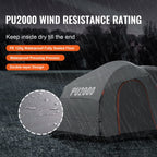 Vevor Suv Camping Tent, 8'-8' Suv Tent Attachment For Camping With Carry Bag, Waterproof Pu2000Mm Double Layer Truck Tent, Accom