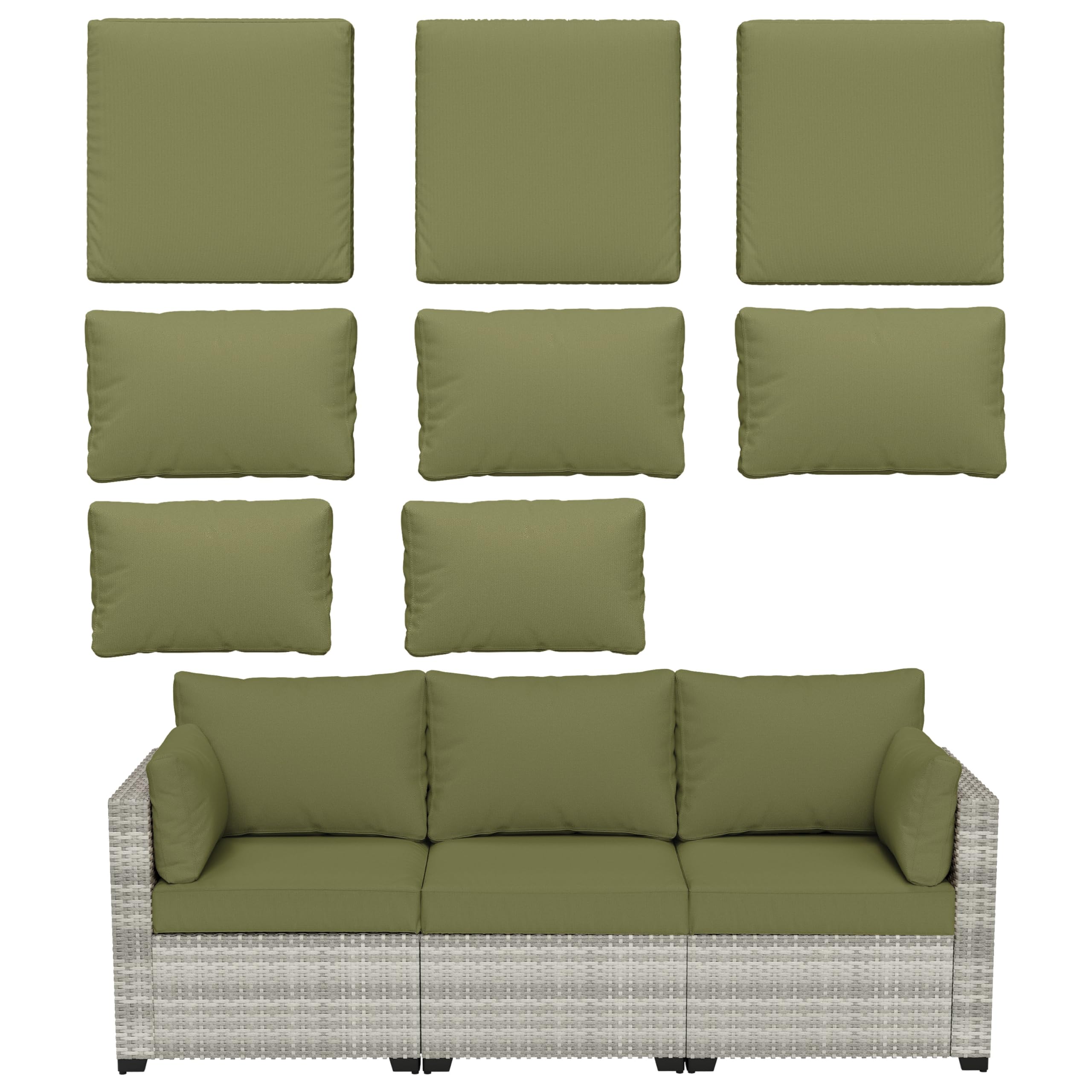 Pakunoda 8 Pcs Outdoor Cushion Slipcovers Outdoor Patio Cushions Covers Replacement Waterproof With Zipper W/3 Seat Cushion Cove