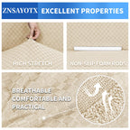 Znsayotx 1 Piece Jacquard Chair Slipcovers For Living Room High Stretch Chair Covers With Arms Anti Slip Pets Friendly Couch Sofa Armchair Cover Furniture Protector (Chair, Light Beige)