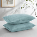 Southshore Fine Linens - Vilano Springs - Pair Of Quilted Pillow Sham Covers (No Inserts), 18' X 18', Sky Blue