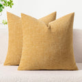 Miulee Pack Of 2 Couch Throw Pillow Covers 20X20 Inch Soft Beige Yellow Chenille Pillow Covers For Sofa Living Room Solid Dyed P