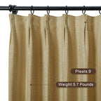 Twopages Khaki Linen Pinch Pleat Drape For Living Room, Window Treatment Curtain Panel Double Layer Room Darkening Light Filteri