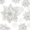 24 Pieces Christmas Glitter Poinsettia Flowers Layered Artificial Xmas Flowers Wedding Christmas Tree New Year Ornaments (Silver