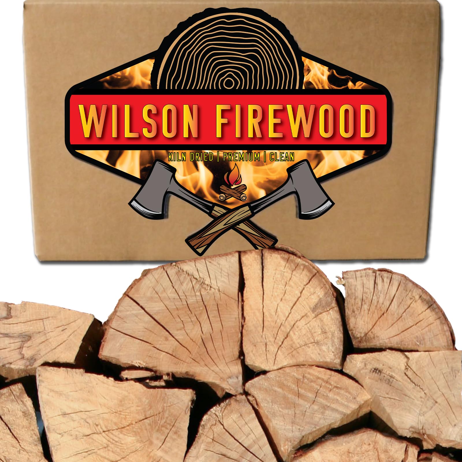 Wilson Birch Split Firewood - Seasoned Natural Kiln Dried Fireplace, Fire Pit, Bonfire Logs (XL)