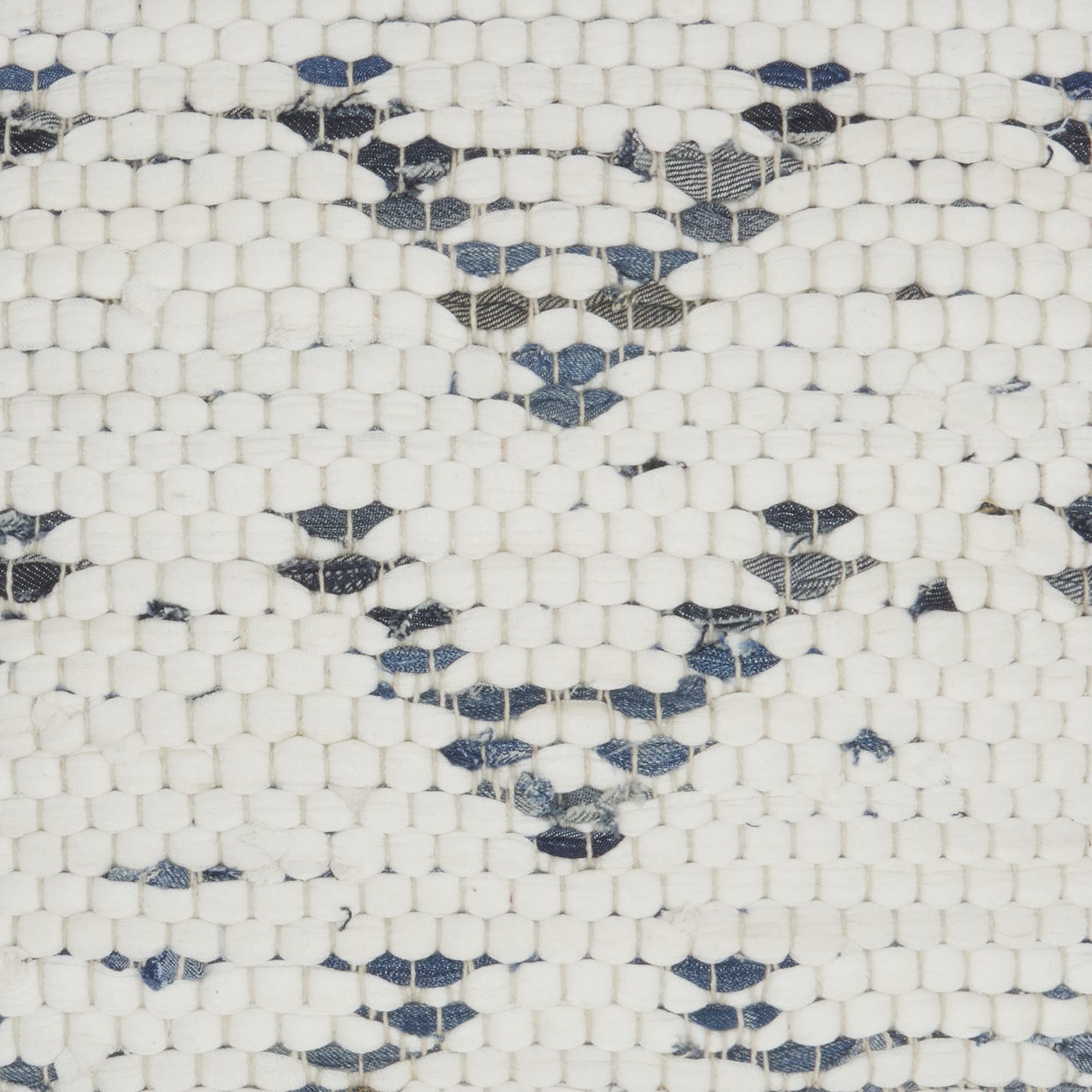 HomeRoots 100% Cotton White and Denim Knubby Arrow Throw Pillow