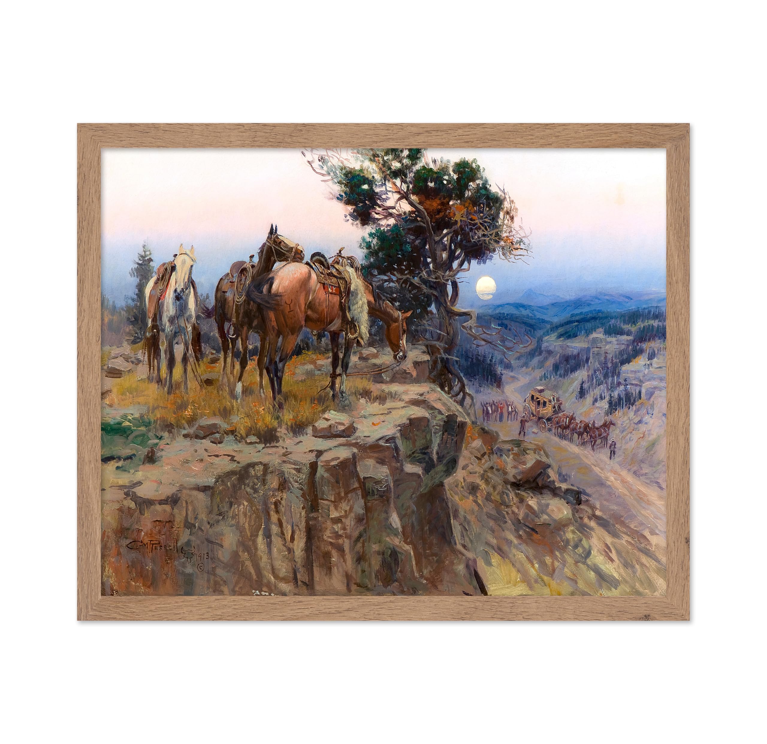 Poster Master Vintage Innocent Allies Painting Poster - Retro The Holdup Print - Western Art - Horse Art - Gift for Men & Women 
