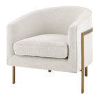 Npd Furniture And More Harrod Fabric Arm Antique Gold Legs Accent Chair, Beige