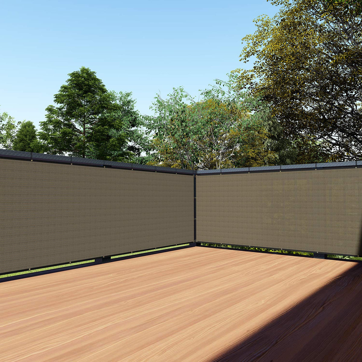 Tang Sunshades Depot 35' X 10' Brown Coffee Balcony Privacy Screen Fence Windscreen For Porch Deck Outdoor Backyard Patio Balco