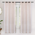 Driftaway Farmhouse Linen Blend Blackout Curtains Vertical Striped Printed Linen Curtains For Bedroom Thermal Insulated Country