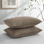 Southshore Fine Linens - Vilano Springs - Pair Of Quilted Pillow Sham Covers (No Inserts), 18' X 18', Dark Taupe