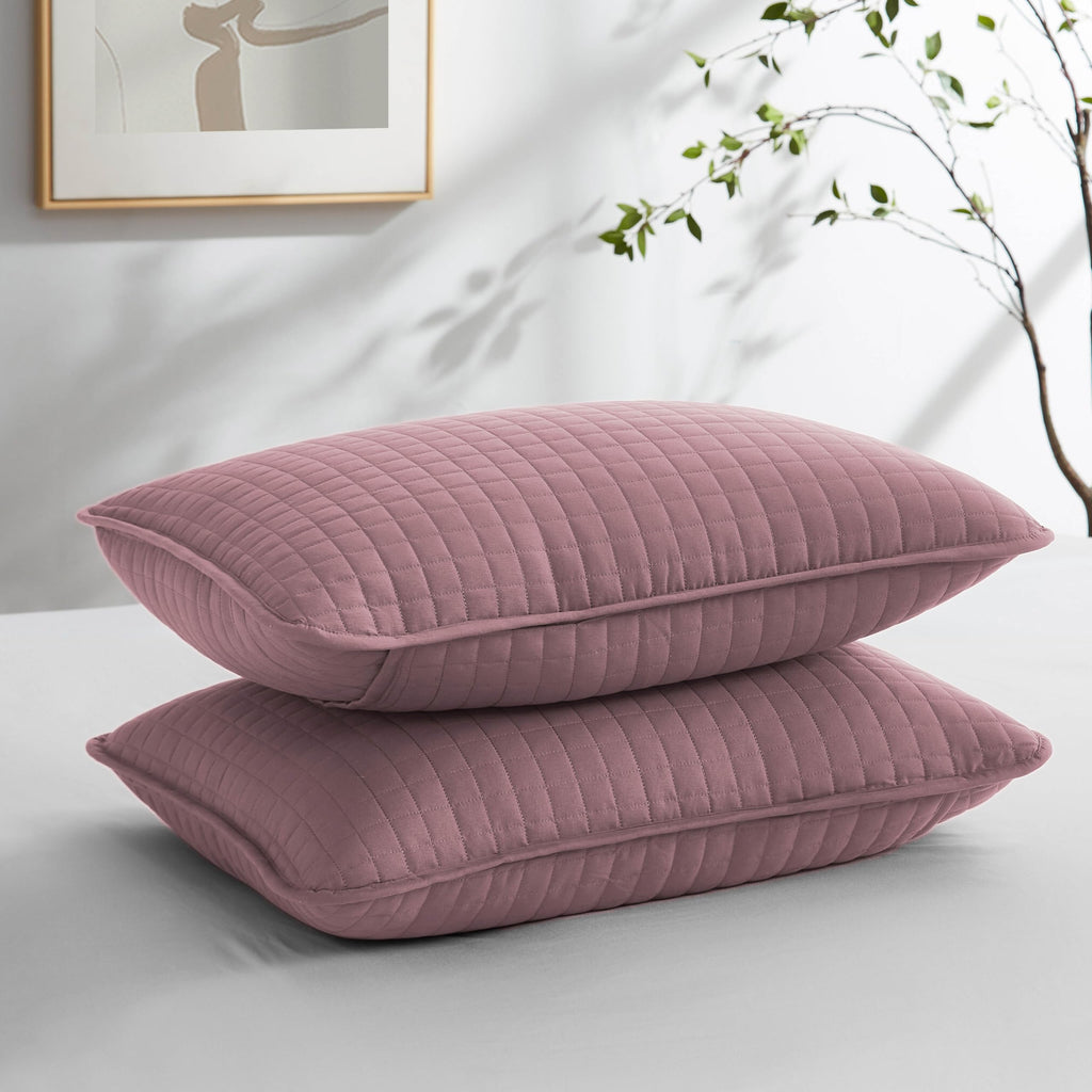 Southshore Fine Linens - Vilano Springs - Pair Of Quilted Pillow Sham Covers (No Inserts), 18' X 18', Lavender