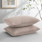 Southshore Fine Living, Inc. - Vilano Springs - Pair Of Quilted Pillow Sham Covers (No Inserts), 18' X 18', Bone