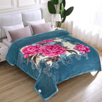 Jyk Korean Mink Fleece Blanket Queen Size 83'' X 91'', 5.7 Pounds - 2 Ply Reversible Silky Soft Plush Warm, Comfy Blanket For Au