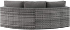 Crosley Furniture Catalina Outdoor Sectional Sofa, 3-Person Wicker Patio Couch For Deck, Backyard, Poolside, Gray