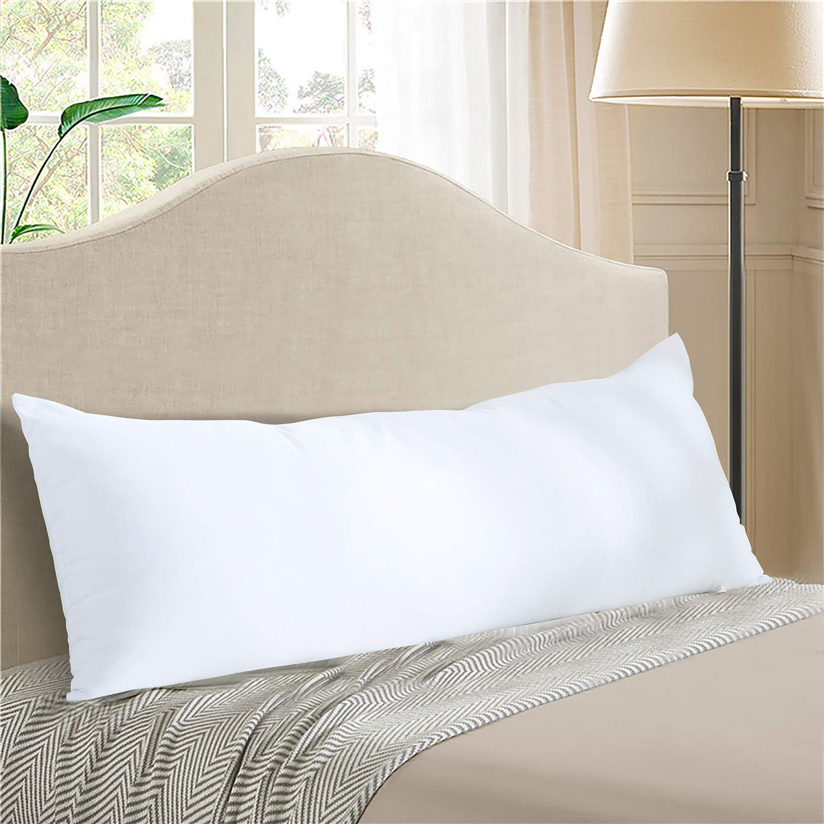 Evolive Ultra Soft Microfiber 21'X54' Long Body Pillow, Full Body Pillow Insert Pregnancy Pillow (21'X54' Body Pillow)