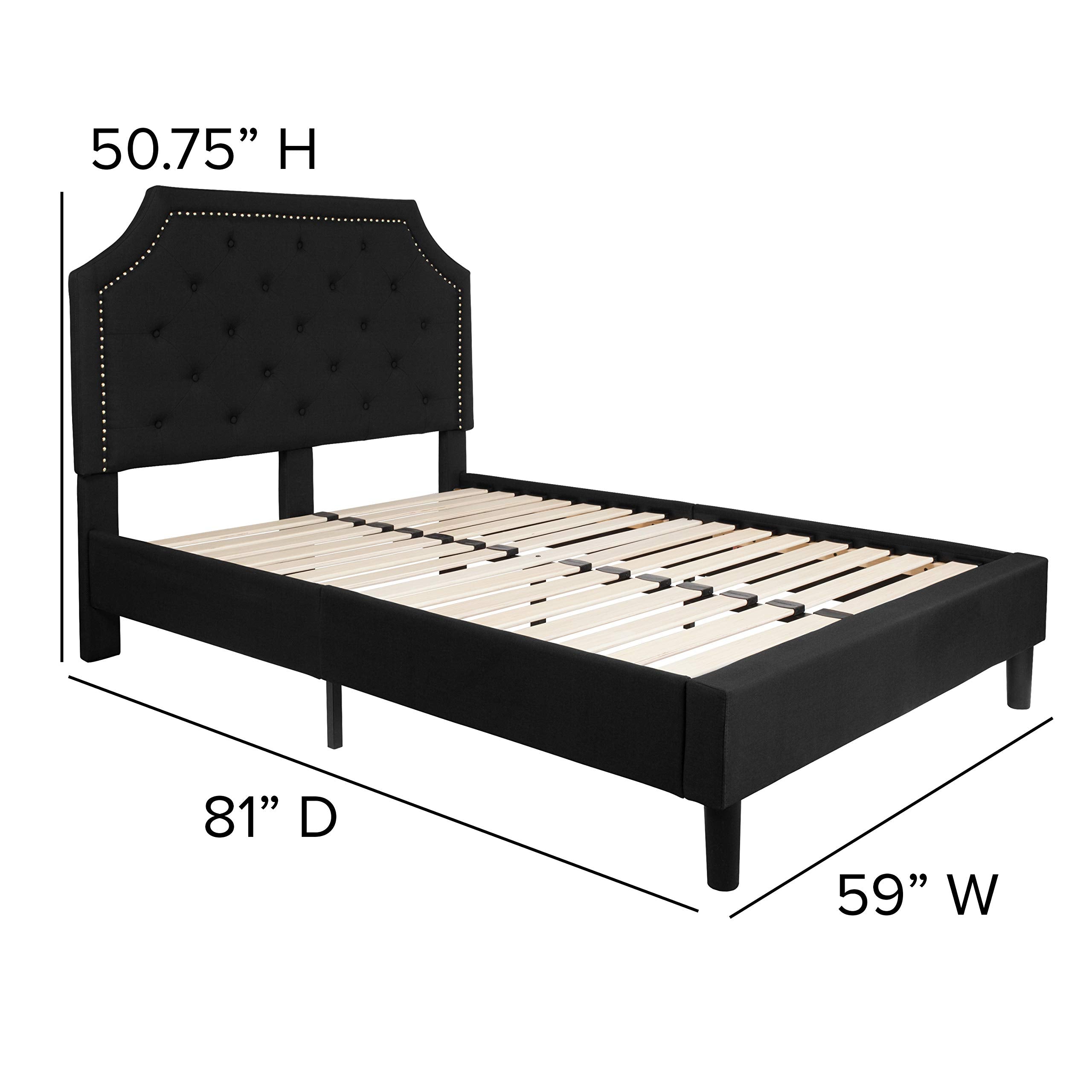 Flash Furniture Brighton Full Size Tufted Upholstered Platform Bed In Black Fabric