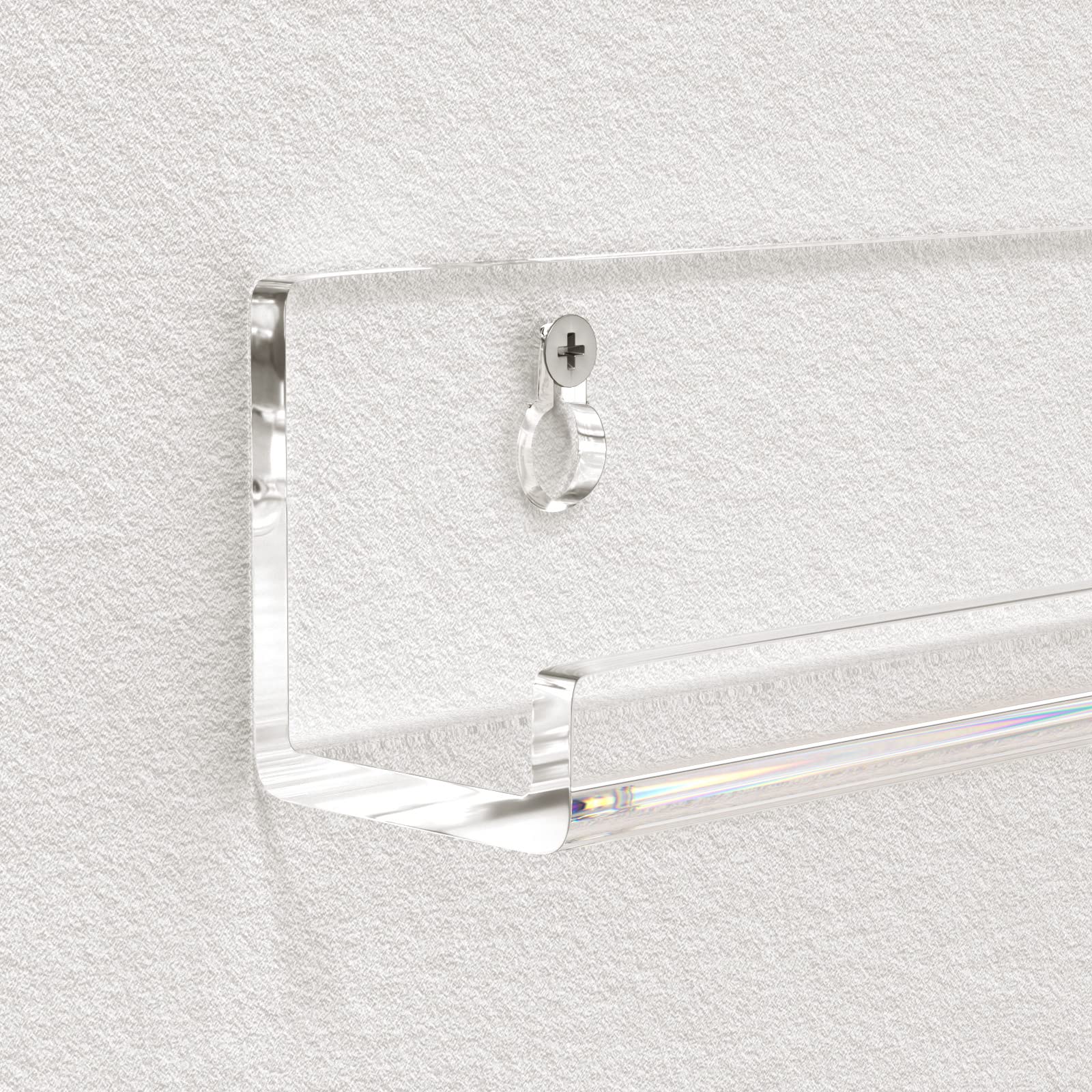 Femeli Vinyl Record Shelf Wall Mount - 6 Pack 12-Inch Clear Acrylic Album Record Holder Display Rack - Art For The Records Collector